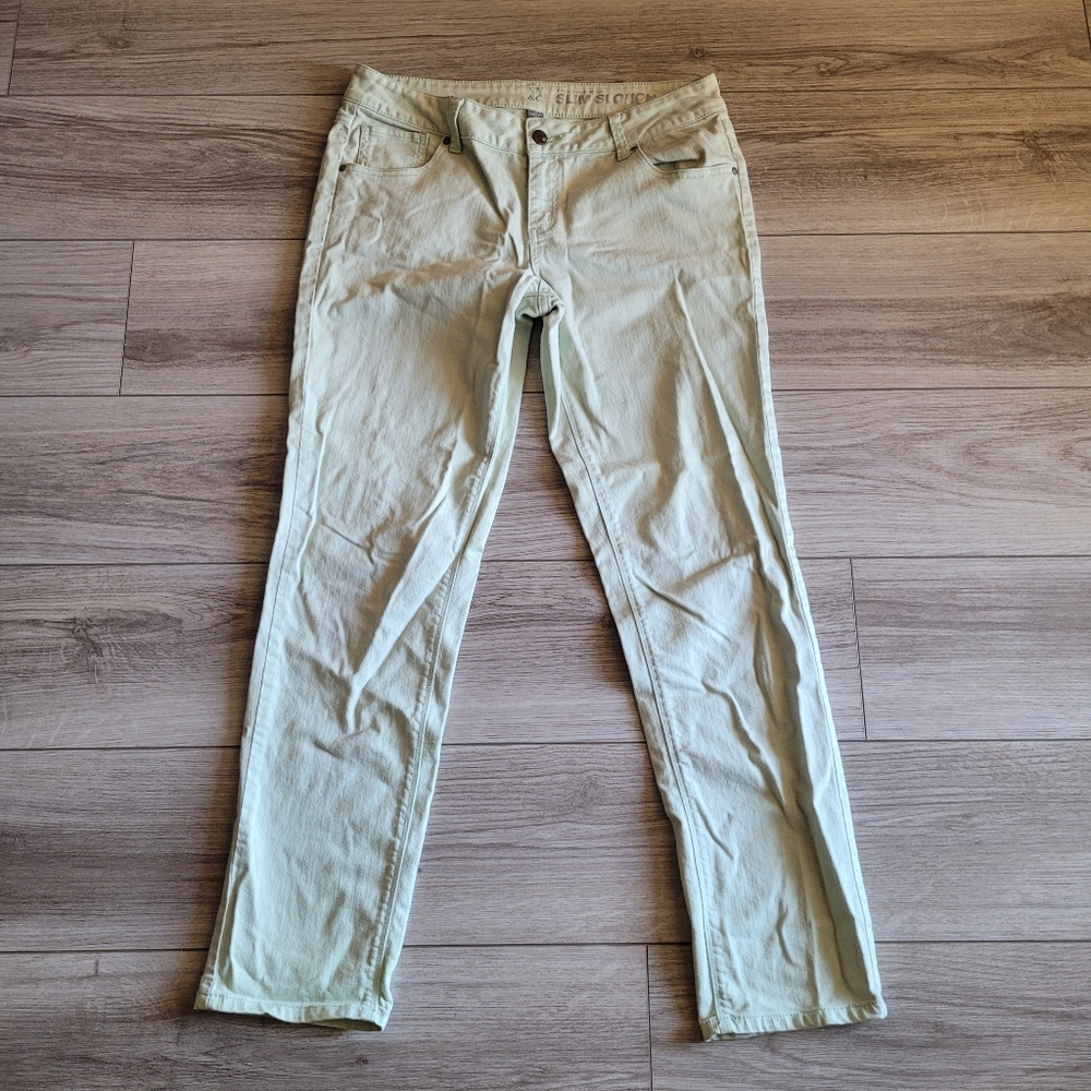 NYC Slim & Slouch Soft Cotton Pastel Green Spring Straightleg Jeans Size 10